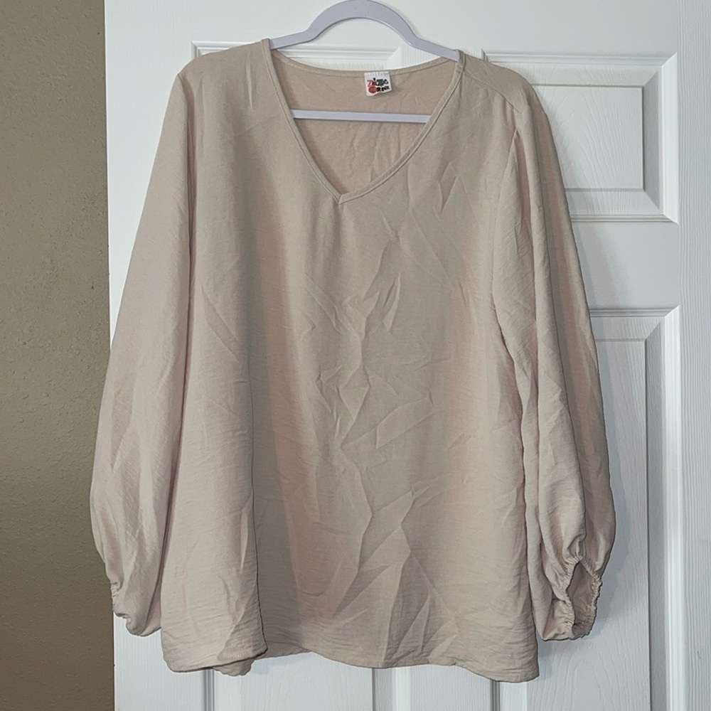 Zigzag Cream 2X Long Sleeve Dri Fast Material